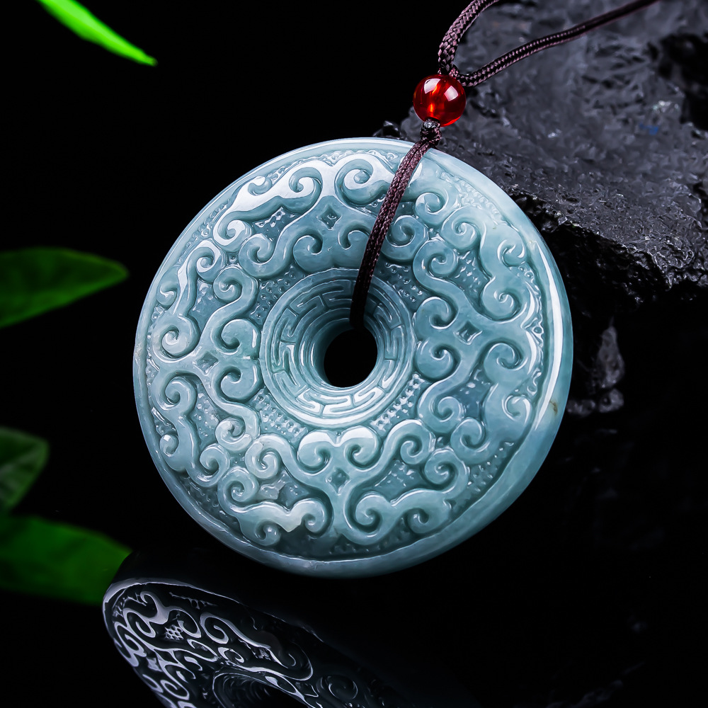 Jewelry & Watches Sp Zo O - Natural Burmese Jadeite Flower Pendant Necklace