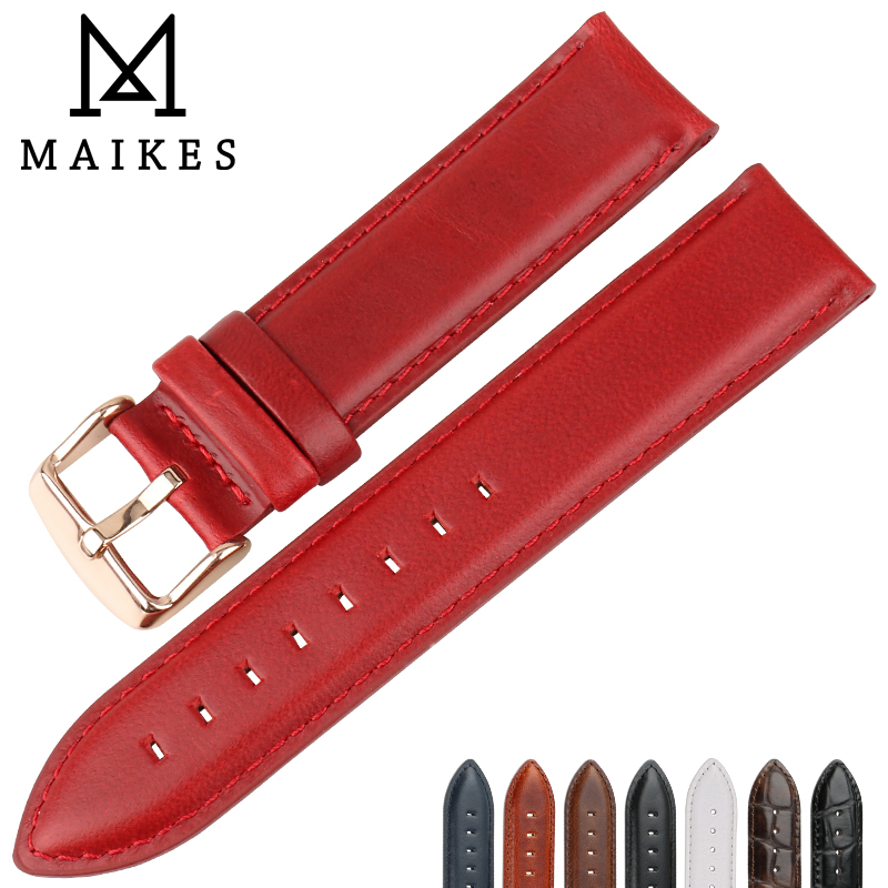 Daniel Wellington Watches & Jewelry Online Store - MAIKES Fashion Leather Watch Band Red