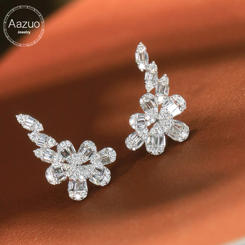 Diamond Stud Earrings - Aazuo Fine Jewelry 18K Pure White