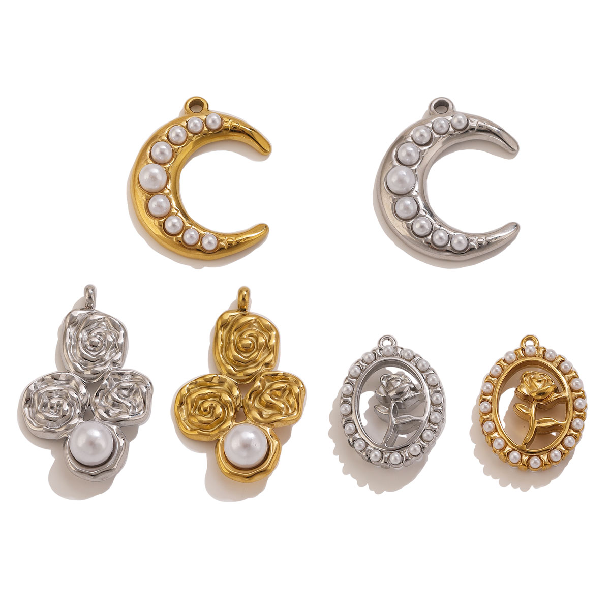 Rose Gold Bracelet - 5Pcs Stainless Steel 18K Gold Plated
