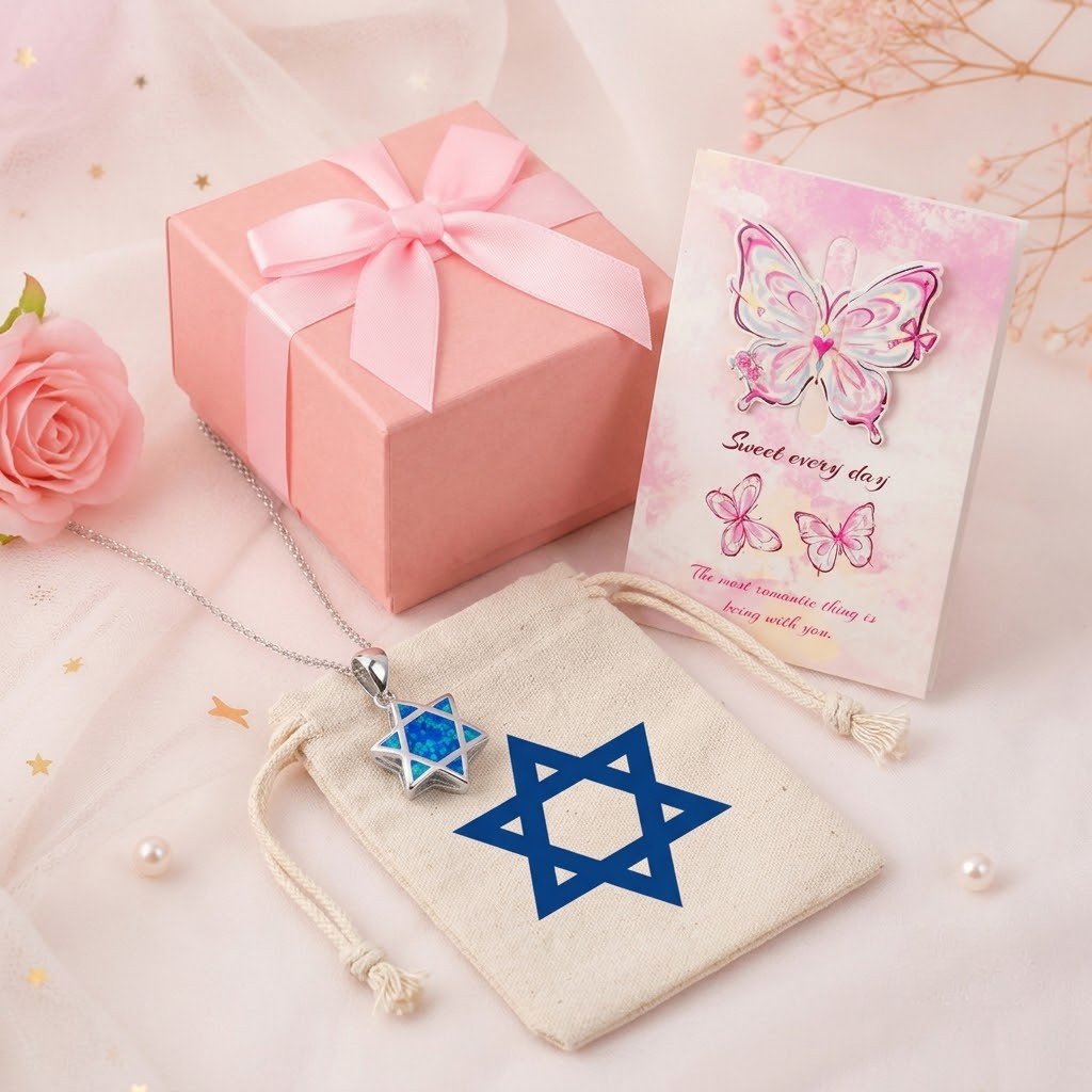 Jewelry & Watches Sp Zo O - Star of David Opal Pendant Necklace