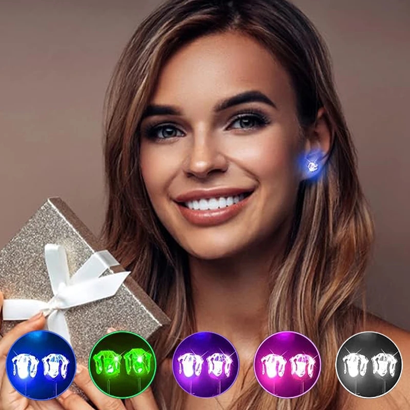 1 Pair Led Light Up Ear Stud B - Diamond Stud Earrings recension och pris
