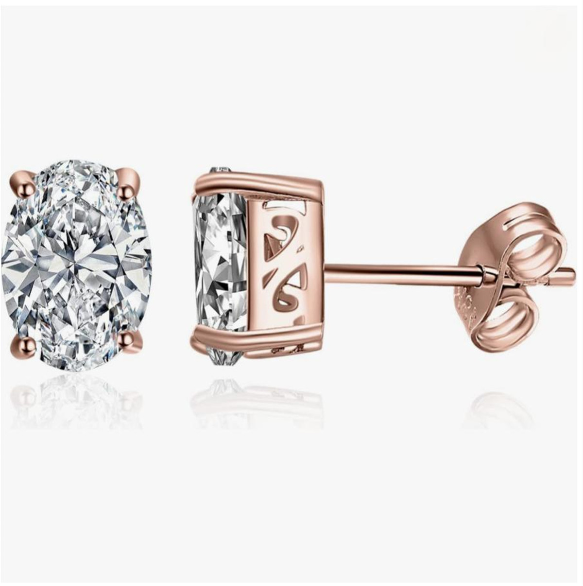 14K gold physical real gold la - Diamond Stud Earrings recension och pris