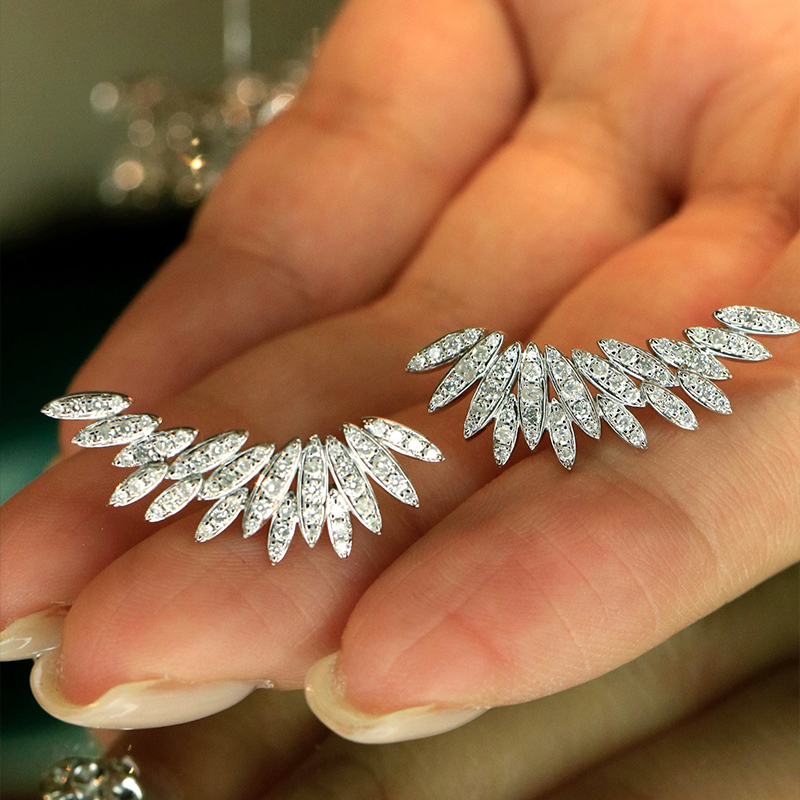 Aazuo 18K White Gold Yellow Go - Diamond Stud Earrings recension och pris