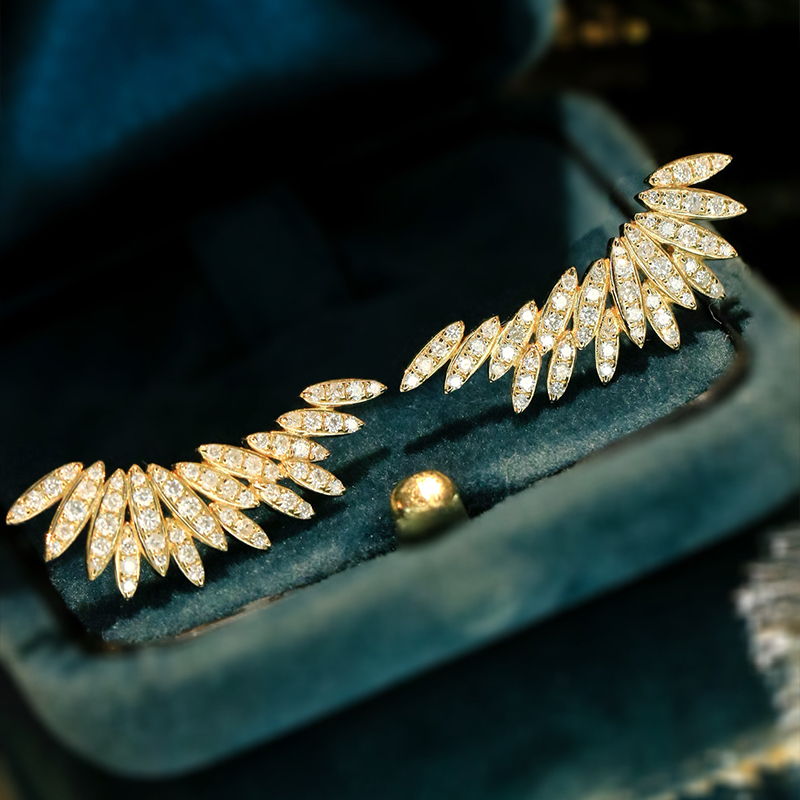 Aazuo 18K White Gold Yellow Go - Diamond Stud Earrings recension och pris