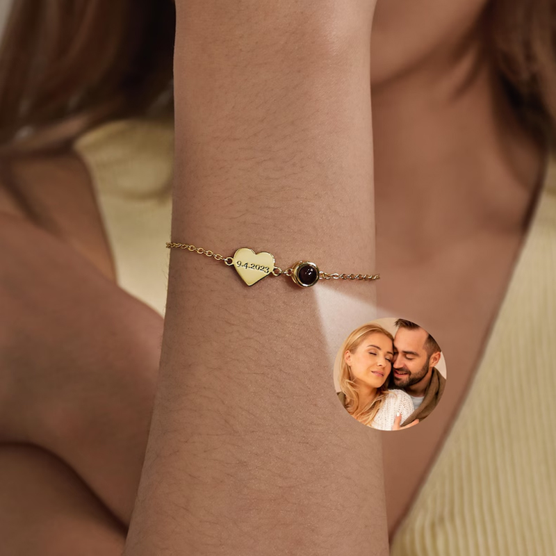 Custom Name Bracelet with Phot - Rose Gold Bracelet recension och pris