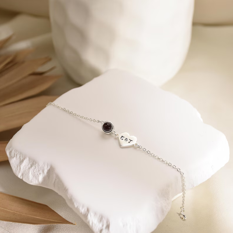 Custom Name Bracelet with Phot - Rose Gold Bracelet recension och pris