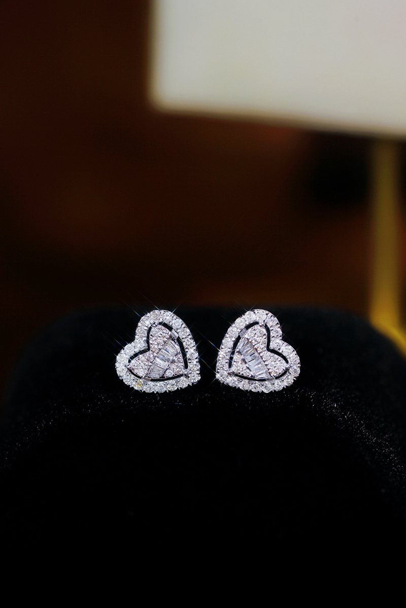 LUOWEND 100% 18K White Gold Ea - Diamond Stud Earrings recension och pris