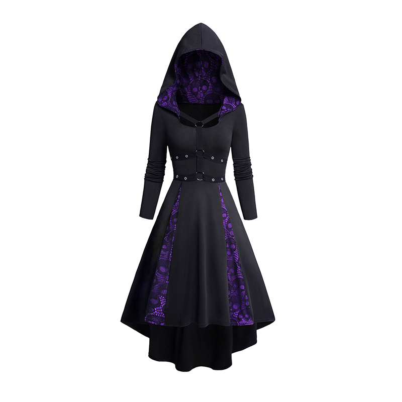 Women's Hoodie Dresses Hallowe - Gothic Skull Ring recension och pris