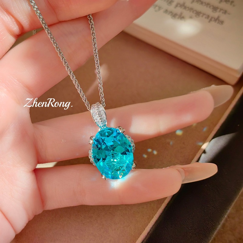 Mint green Paraiba pendant nec - Diamond Stud Earrings recension och pris
