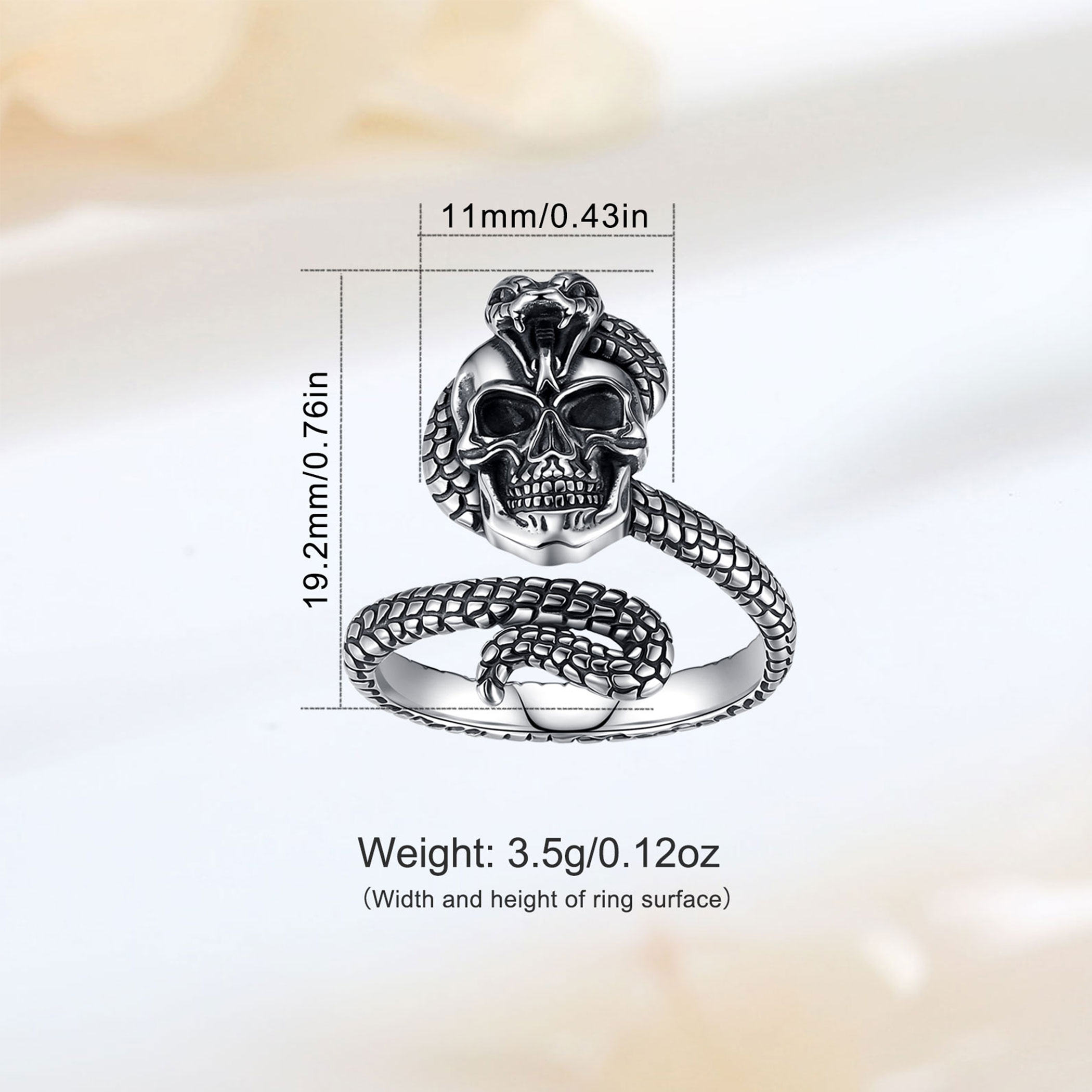 Eudora 925 Sterling Silver Sna - Gothic Skull Ring recension och pris