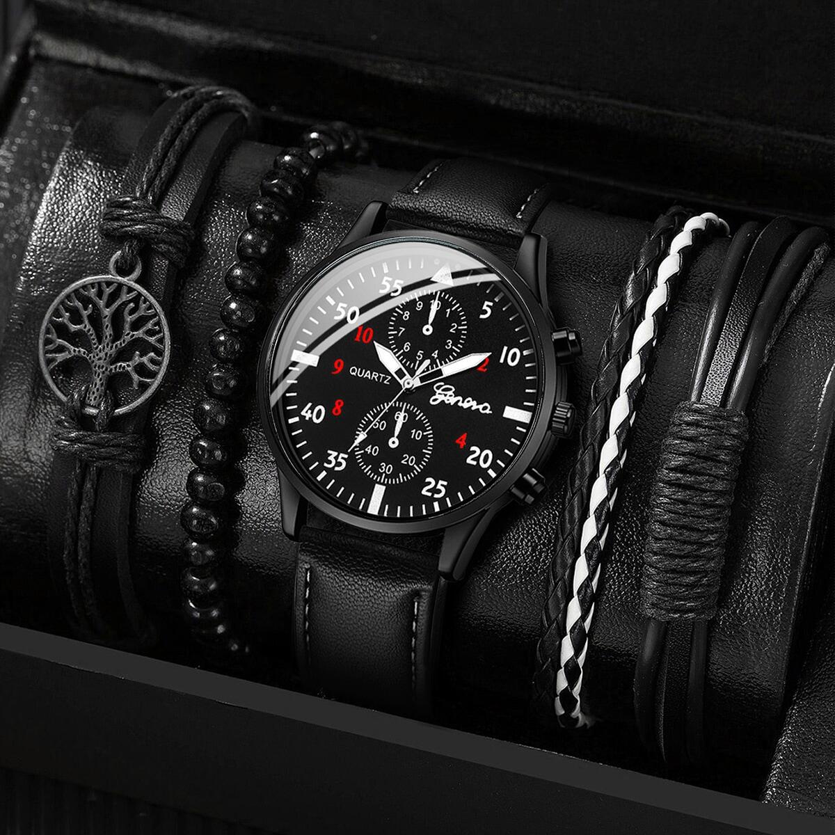 5PCS/4PCS Fashion Men's Busine - Jewelry Watches Vintage recension och pris