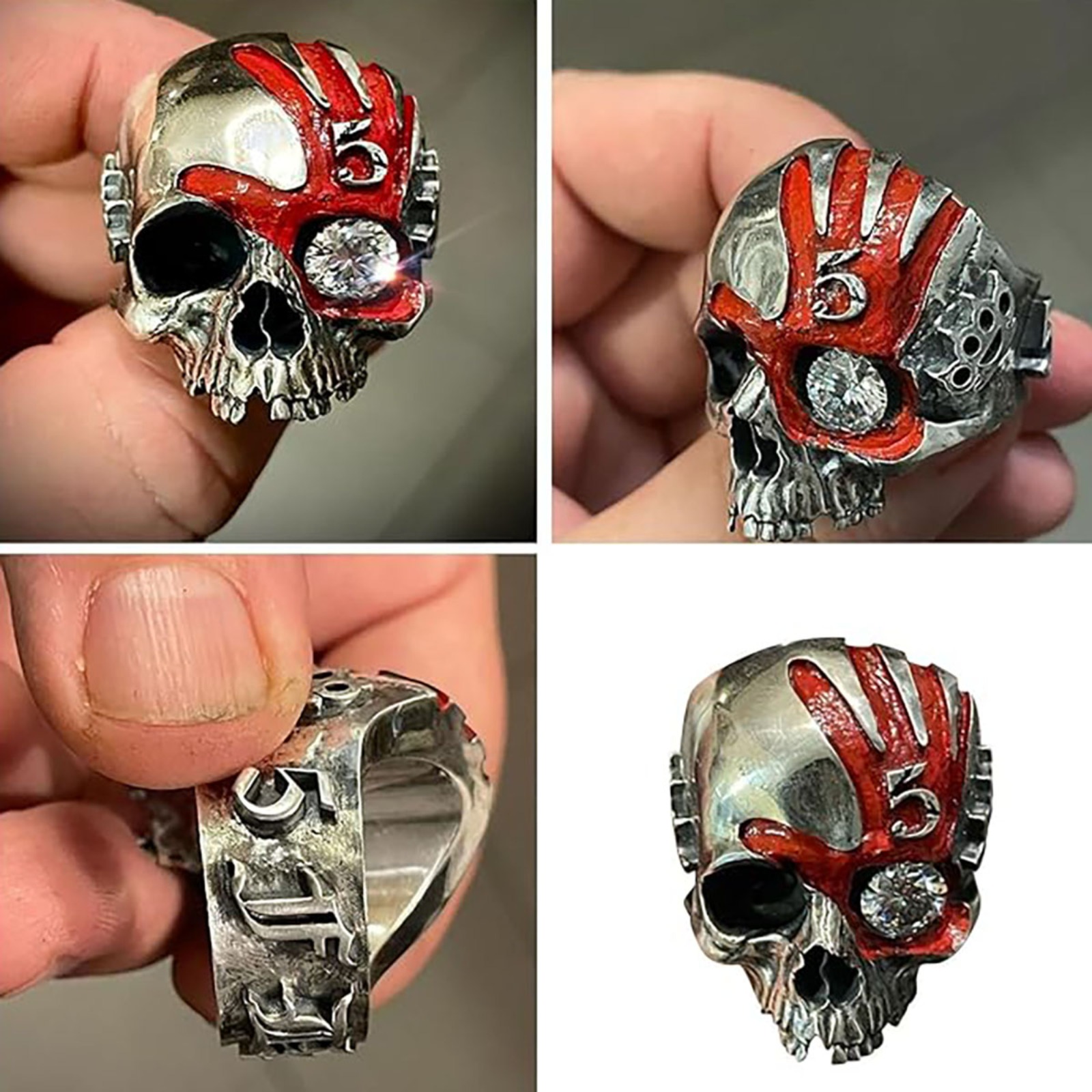 Five Fingers Punch Skull Ring, - Gothic Skull Ring recension och pris