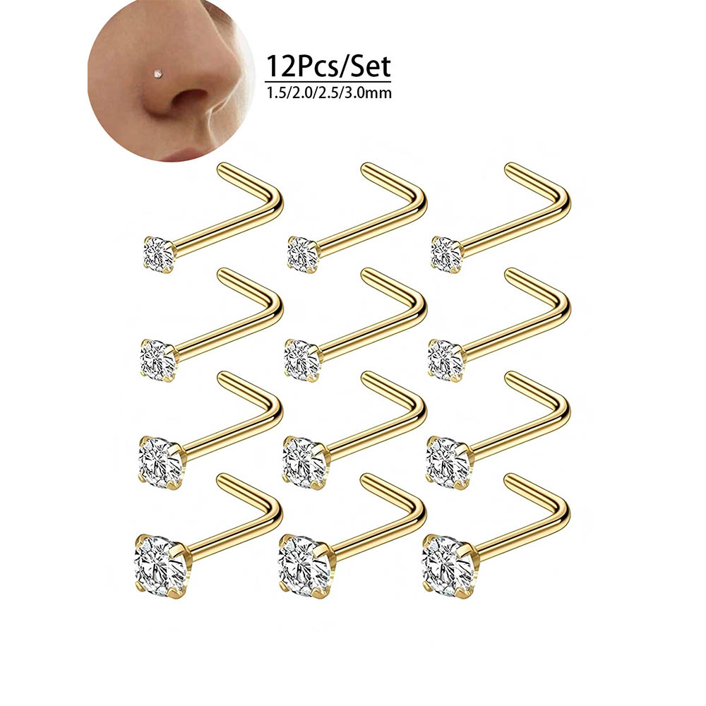 12-Piece Full Set 316L Hypoall - Diamond Stud Earrings recension och pris